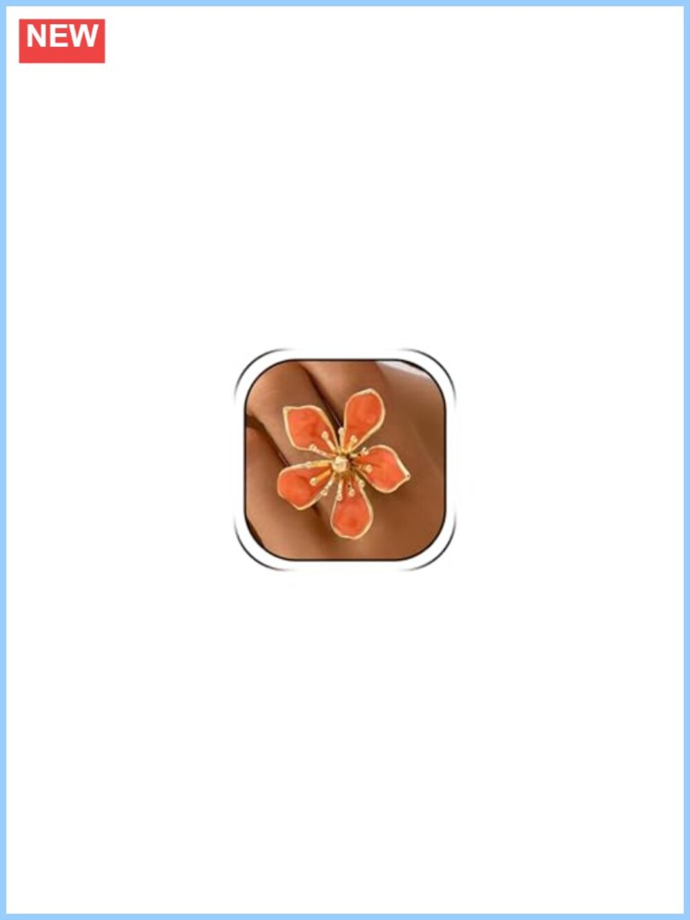 Chunky Floral Statement Ring Women Boho Dainty Lightweight Gift